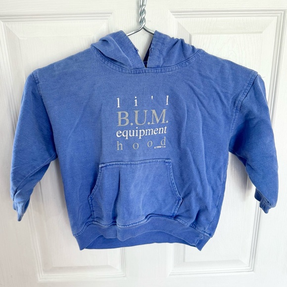 Vintage 1992 Lil’ Bum Equipment Kids Hoodie - Blue 4T - Picture 1 of 10